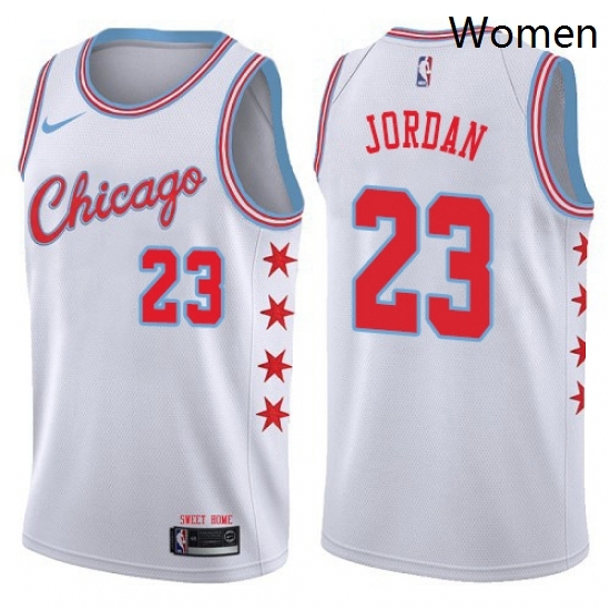 Womens Nike Chicago Bulls 23 Michael Jordan Swingman White NBA Jersey City Edition Womens Nike Chicago Bulls 23 Michael Jordan Swingman White NBA Jersey City Edition
