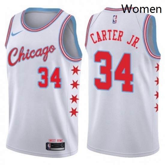 Womens Nike Chicago Bulls 34 Wendell Carter Jr Swingman White NBA Jersey City Edition Womens Nike Chicago Bulls 34 Wendell Carter Jr Swingman White NBA Jersey City Edition