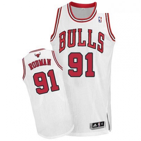 Youth Adidas Chicago Bulls 91 Dennis Rodman Authentic White Home NBA Jersey Youth Adidas Chicago Bulls 91 Dennis Rodman Authentic White Home NBA Jersey