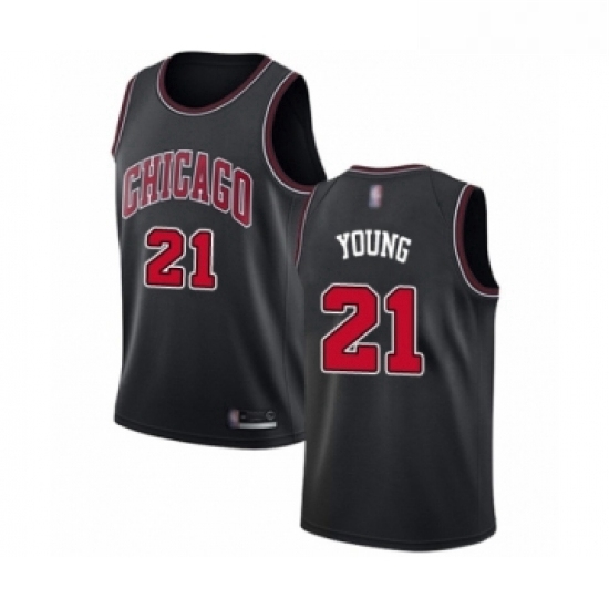 Youth Chicago Bulls 21 Thaddeus Young Swingman Black Basketball Jersey Statement Edition Youth Chicago Bulls 21 Thaddeus Young Swingman Black Basketball Jersey Statement Edition