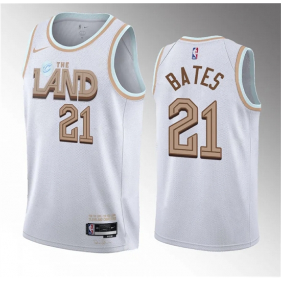Men Cleveland Cavaliers 21 Emoni Bates White 2023 Draft City Edition Stitched Jersey Men Cleveland Cavaliers 21 Emoni Bates White 2023 Draft City Edition Stitched Jersey