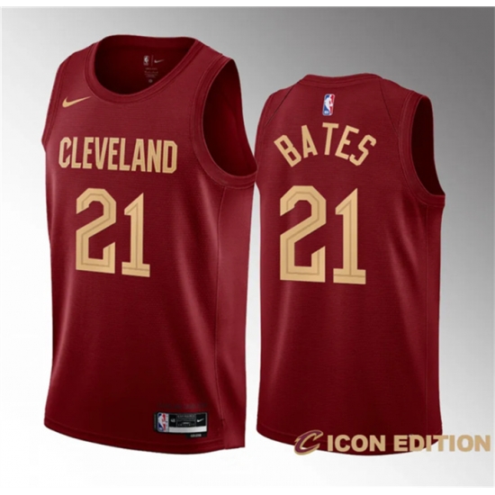 Men Cleveland Cavaliers 21 Emoni Bates Wine 2023 Draft Icon Edition Stitched Jersey Men Cleveland Cavaliers 21 Emoni Bates Wine 2023 Draft Icon Edition Stitched Jersey
