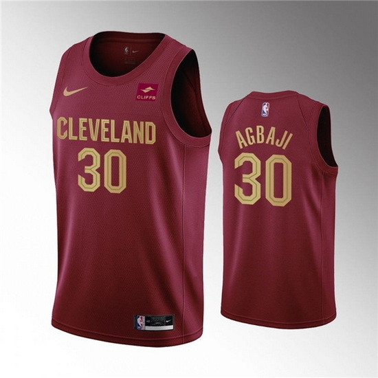 Men Cleveland Cavaliers 30 Ochai Agbaji Wine Icon Edition Stitched Basketball Jersey Men Cleveland Cavaliers 30 Ochai Agbaji Wine Icon Edition Stitched Basketball Jersey