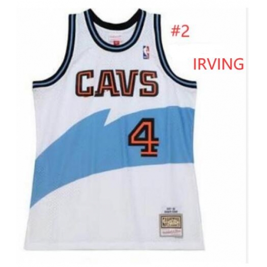 Men Cleveland Cavs #2 Kyrie Irving White Hard Classic M&N Jersey Men Cleveland Cavs #2 Kyrie Irving White Hard Classic M&N Jersey