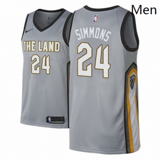 Men NBA 2018 19 Cleveland Cavaliers 24 Kobi Simmons City Edition Gray Jersey Men NBA 2018 19 Cleveland Cavaliers 24 Kobi Simmons City Edition Gray Jersey