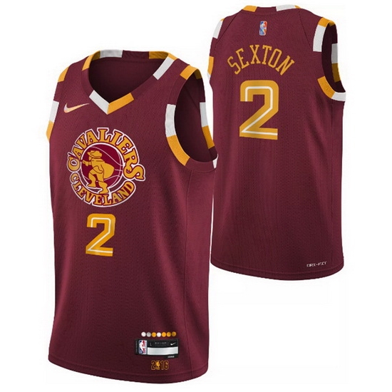 Men's Cleveland Cavaliers #2 Collin Sexton Red 2021 2022 75th Anniversary City Edition Swingman Stitched Jersey Men's Cleveland Cavaliers #2 Collin Sexton Red 2021 2022 75th Anniversary City Edition Swingman Stitched Jersey