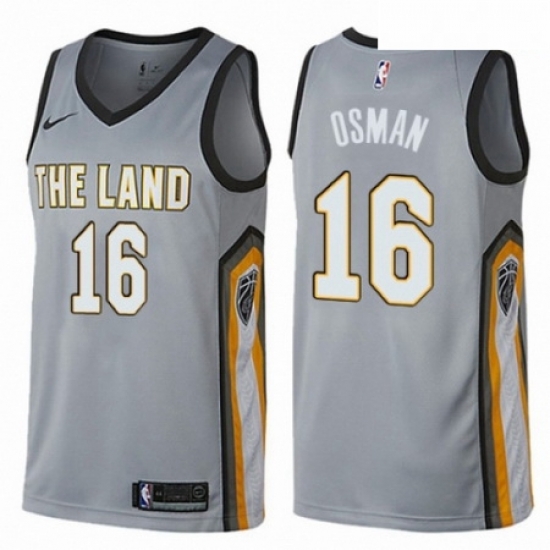 Mens Nike Cleveland Cavaliers 16 Cedi Osman Swingman Gray NBA Jersey City Edition Mens Nike Cleveland Cavaliers 16 Cedi Osman Swingman Gray NBA Jersey City Edition