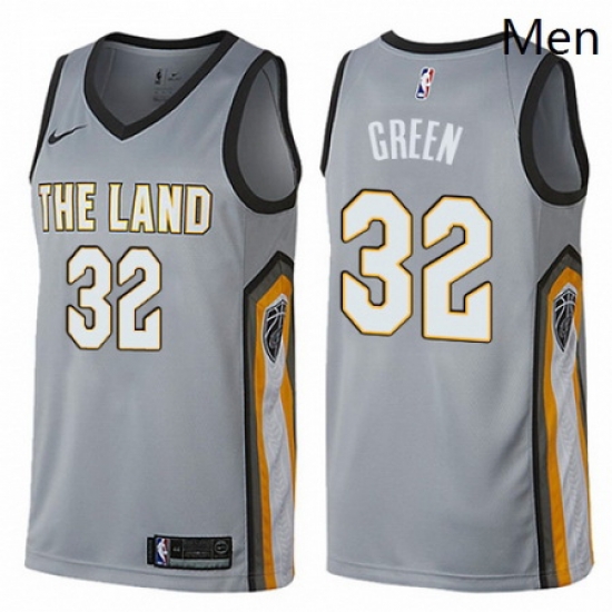 Mens Nike Cleveland Cavaliers 32 Jeff Green Swingman Gray NBA Jersey City Edition Mens Nike Cleveland Cavaliers 32 Jeff Green Swingman Gray NBA Jersey City Edition