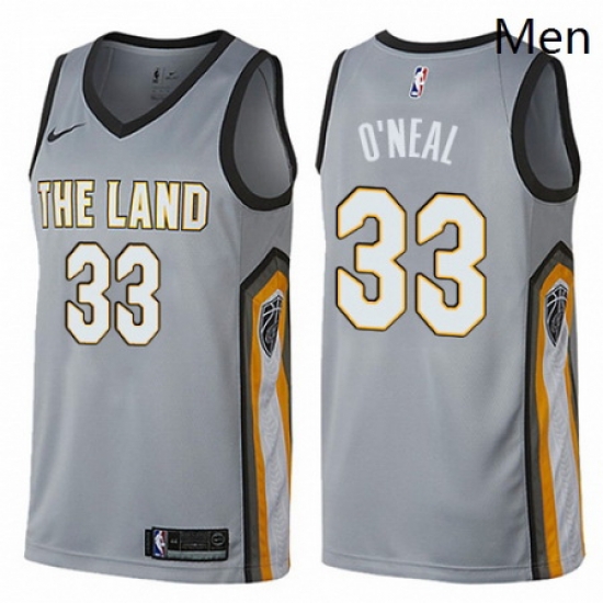 Mens Nike Cleveland Cavaliers 33 Shaquille ONeal Swingman Gray NBA Jersey City Edition Mens Nike Cleveland Cavaliers 33 Shaquille ONeal Swingman Gray NBA Jersey City Edition