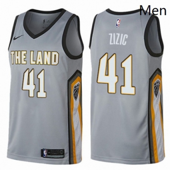 Mens Nike Cleveland Cavaliers 41 Ante Zizic Swingman Gray NBA Jersey City Edition Mens Nike Cleveland Cavaliers 41 Ante Zizic Swingman Gray NBA Jersey City Edition
