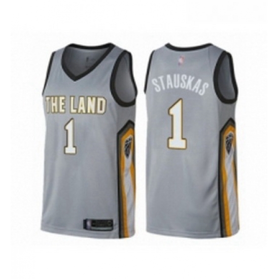Womens Cleveland Cavaliers 1 Nik Stauskas Swingman Gray Basketball Jersey City Edition Womens Cleveland Cavaliers 1 Nik Stauskas Swingman Gray Basketball Jersey City Edition