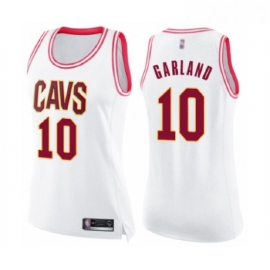 Womens Cleveland Cavaliers 10 Darius Garland Swingman White Pink Fashion Basketball Jersey Womens Cleveland Cavaliers 10 Darius Garland Swingman White Pink Fashion Basketball Jersey