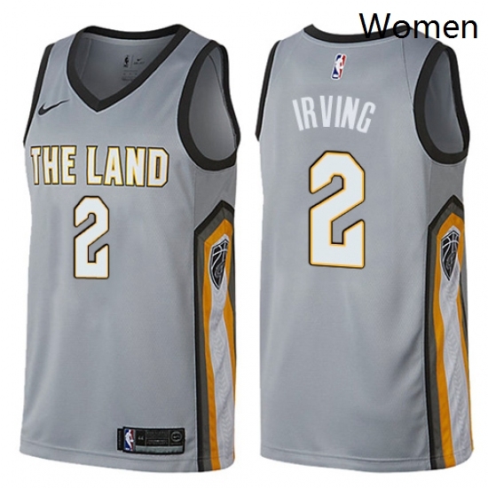 Womens Nike Cleveland Cavaliers 2 Kyrie Irving Swingman Gray NBA Jersey City Edition Womens Nike Cleveland Cavaliers 2 Kyrie Irving Swingman Gray NBA Jersey City Edition