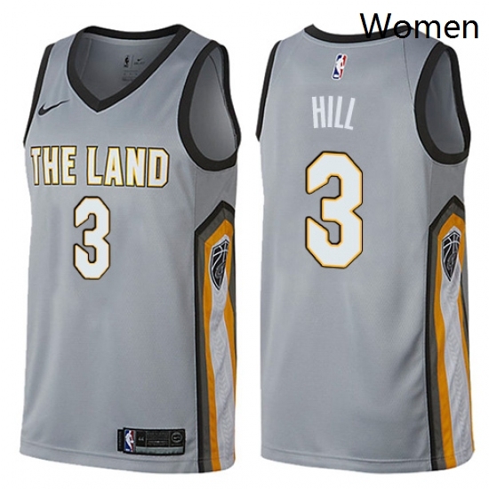Womens Nike Cleveland Cavaliers 3 George Hill Swingman Gray NBA Jersey City Edition Womens Nike Cleveland Cavaliers 3 George Hill Swingman Gray NBA Jersey City Edition