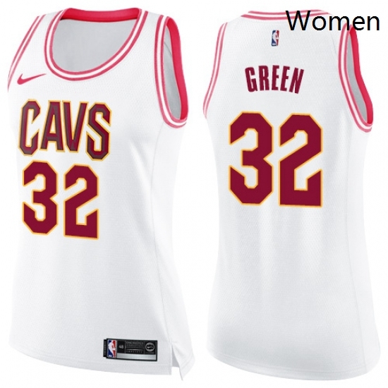 Womens Nike Cleveland Cavaliers 32 Jeff Green Swingman WhitePink Fashion NBA Jersey Womens Nike Cleveland Cavaliers 32 Jeff Green Swingman WhitePink Fashion NBA Jersey