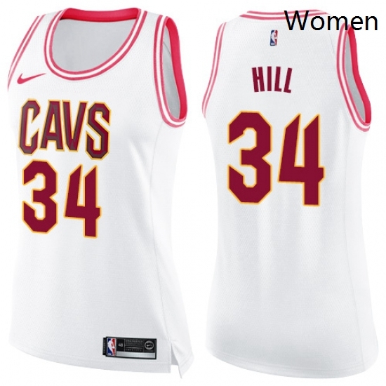 Womens Nike Cleveland Cavaliers 34 Tyrone Hill Swingman WhitePink Fashion NBA Jersey Womens Nike Cleveland Cavaliers 34 Tyrone Hill Swingman WhitePink Fashion NBA Jersey