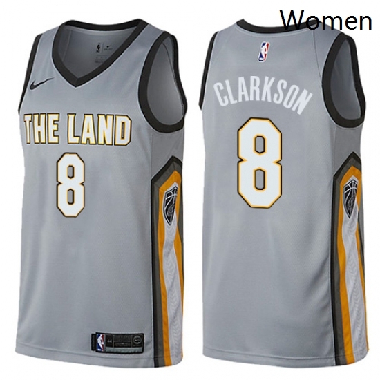 Womens Nike Cleveland Cavaliers 8 Jordan Clarkson Swingman Gray NBA Jersey City Edition Womens Nike Cleveland Cavaliers 8 Jordan Clarkson Swingman Gray NBA Jersey City Edition