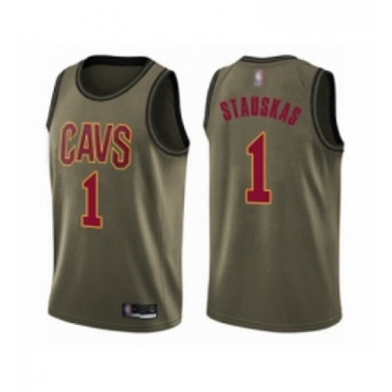 Youth Cleveland Cavaliers 1 Nik Stauskas Swingman Green Salute to Service Basketball Jersey Youth Cleveland Cavaliers 1 Nik Stauskas Swingman Green Salute to Service Basketball Jersey