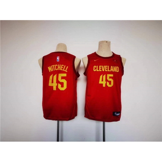 Youth Cleveland Cavaliers 45 Donovan Mitchell Red Stitched Jersey Youth Cleveland Cavaliers 45 Donovan Mitchell Red Stitched Jersey
