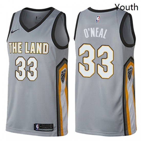Youth Nike Cleveland Cavaliers 33 Shaquille ONeal Swingman Gray NBA Jersey City Edition Youth Nike Cleveland Cavaliers 33 Shaquille ONeal Swingman Gray NBA Jersey City Edition