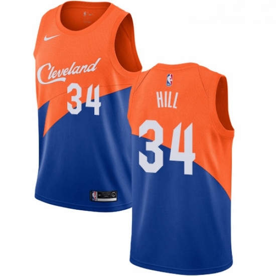 Youth Nike Cleveland Cavaliers 34 Tyrone Hill Swingman Blue NBA Jersey City Edition Youth Nike Cleveland Cavaliers 34 Tyrone Hill Swingman Blue NBA Jersey City Edition
