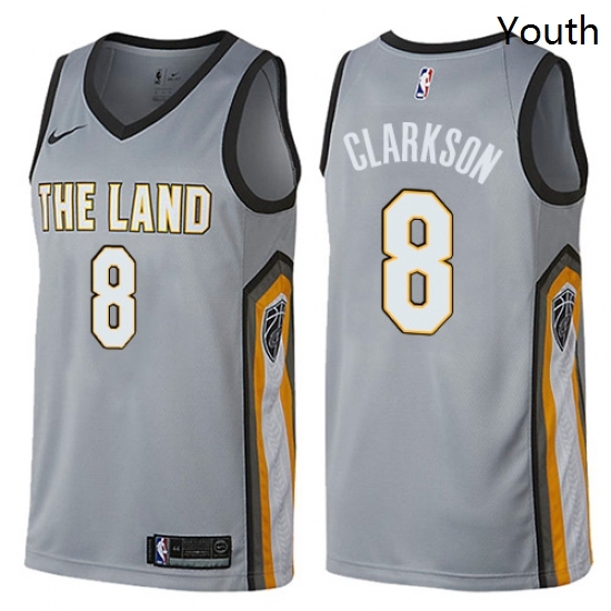 Youth Nike Cleveland Cavaliers 8 Jordan Clarkson Swingman Gray NBA Jersey City Edition Youth Nike Cleveland Cavaliers 8 Jordan Clarkson Swingman Gray NBA Jersey City Edition