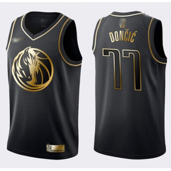 Mavericks #77 Luka Doncic Black Gold Basketball Swingman Limited Edition Jersey Mavericks #77 Luka Doncic Black Gold Basketball Swingman Limited Edition Jersey
