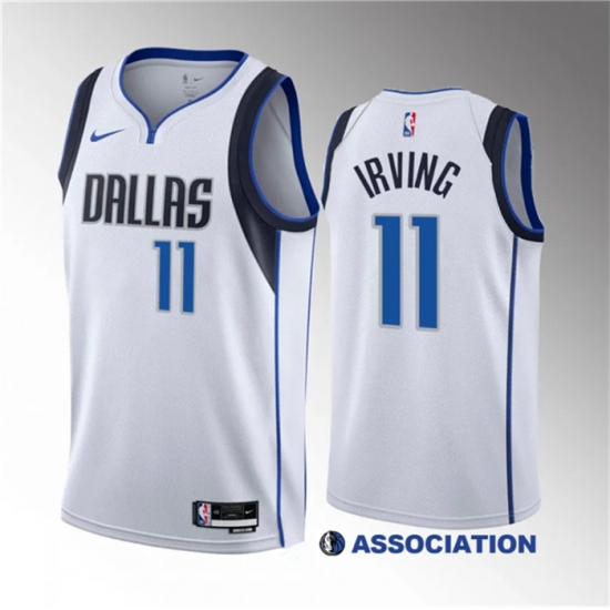 Men Dallas Mavericks 11 Kyrie Irving White Association Edition Stitched Basketball Jersey Men Dallas Mavericks 11 Kyrie Irving White Association Edition Stitched Basketball Jersey