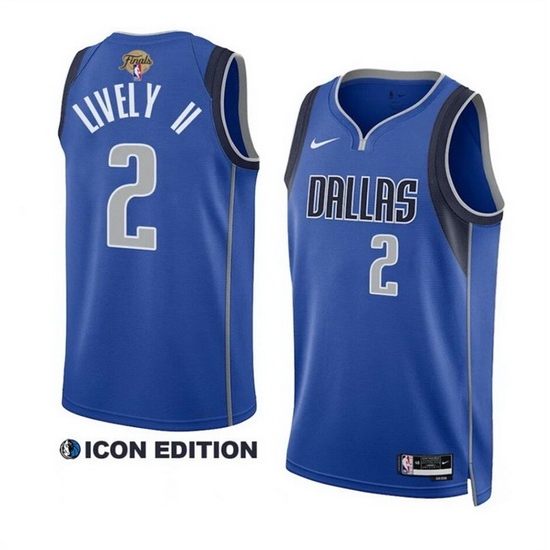 Men Dallas Mavericks 2 Dereck Lively II Blue 2024 Finals Icon Edition Stitched Basketball Jersey Men Dallas Mavericks 2 Dereck Lively II Blue 2024 Finals Icon Edition Stitched Basketball Jersey