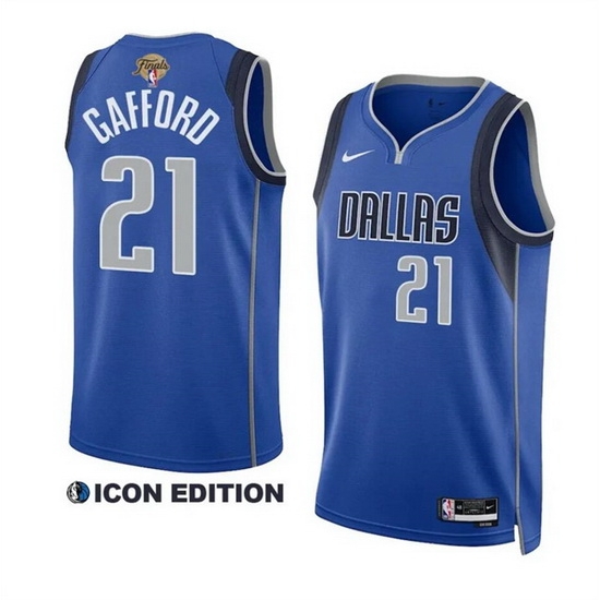 Men Dallas Mavericks 21 Daniel Gafford Blue 2024 Finals Icon Edition Stitched Basketball Jersey Men Dallas Mavericks 21 Daniel Gafford Blue 2024 Finals Icon Edition Stitched Basketball Jersey