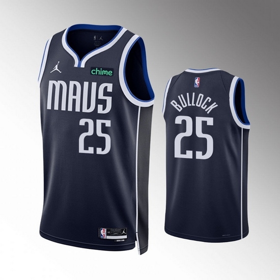 Men Dallas Mavericks 25 Reggie Bullock Navy Statement Edition Stitched Basketball Jersey Men Dallas Mavericks 25 Reggie Bullock Navy Statement Edition Stitched Basketball Jersey