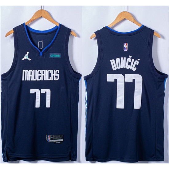 Men Dallas Mavericks 77 Luka Doncic 75th Anniversary Navy Stitched Basketball Jersey Men Dallas Mavericks 77 Luka Doncic 75th Anniversary Navy Stitched Basketball Jersey