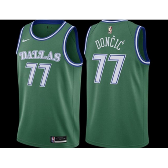 Men Dallas Mavericks 77 Luka Doncic Green Classic Edition Stitched Basketball Jersey Men Dallas Mavericks 77 Luka Doncic Green Classic Edition Stitched Basketball Jersey