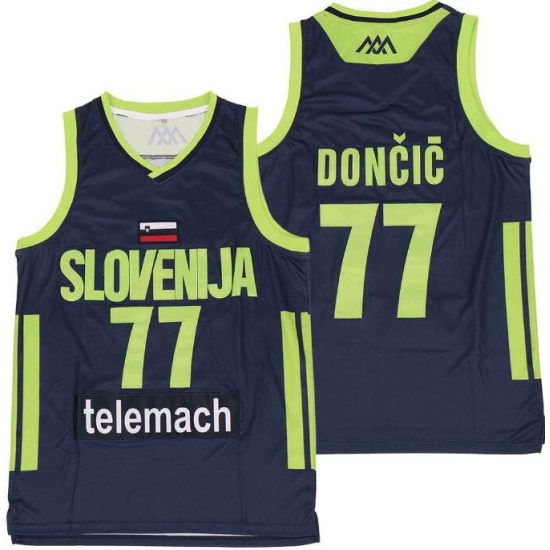 Men Mavericks 77 Luka Doncic Slovenija National Jersey Green Men Mavericks 77 Luka Doncic Slovenija National Jersey Green