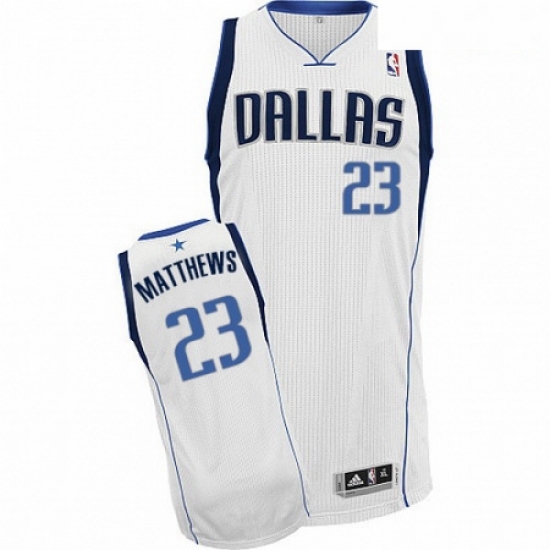 Mens Adidas Dallas Mavericks 23 Wesley Matthews Authentic White Home NBA Jersey Mens Adidas Dallas Mavericks 23 Wesley Matthews Authentic White Home NBA Jersey