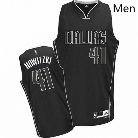 Mens Adidas Dallas Mavericks 41 Dirk Nowitzki Authentic BlackWhite Fashion NBA Jersey Mens Adidas Dallas Mavericks 41 Dirk Nowitzki Authentic BlackWhite Fashion NBA Jersey