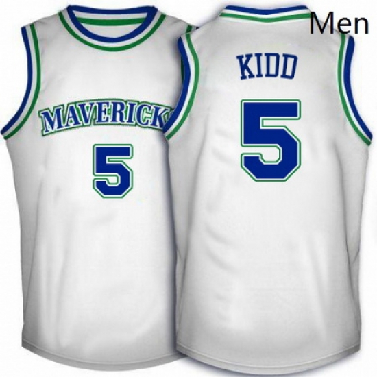 Mens Adidas Dallas Mavericks 5 Jason Kidd Swingman White Throwback NBA Jersey Mens Adidas Dallas Mavericks 5 Jason Kidd Swingman White Throwback NBA Jersey