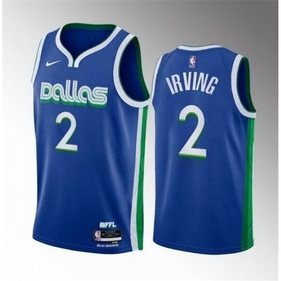 Men's Dallas Mavericks #2 Kyrie Irving Blue City Edition Stitched Basketball Jersey Men's Dallas Mavericks #2 Kyrie Irving Blue City Edition Stitched Basketball Jersey