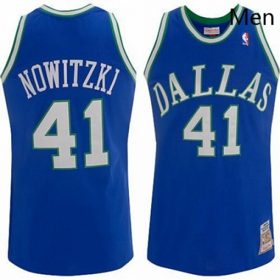 Mens Mitchell and Ness Dallas Mavericks 41 Dirk Nowitzki Authentic Blue Throwback NBA Jersey Mens Mitchell and Ness Dallas Mavericks 41 Dirk Nowitzki Authentic Blue Throwback NBA Jersey