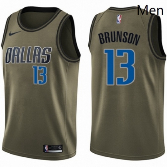 Mens Nike Dallas Mavericks 13 Jalen Brunson Swingman Green Salute to Service NBA Jersey Mens Nike Dallas Mavericks 13 Jalen Brunson Swingman Green Salute to Service NBA Jersey