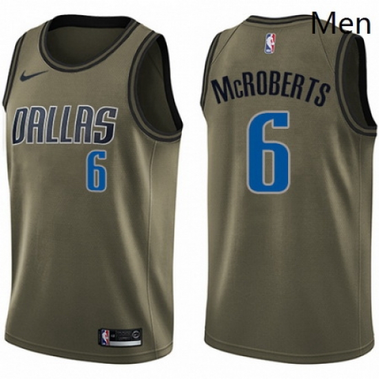 Mens Nike Dallas Mavericks 6 Josh McRoberts Swingman Green Salute to Service NBA Jersey Mens Nike Dallas Mavericks 6 Josh McRoberts Swingman Green Salute to Service NBA Jersey
