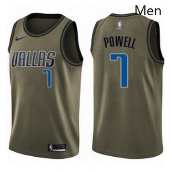 Mens Nike Dallas Mavericks 7 Dwight Powell Swingman Green Salute to Service NBA Jersey Mens Nike Dallas Mavericks 7 Dwight Powell Swingman Green Salute to Service NBA Jersey