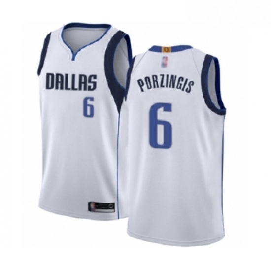 Womens Dallas Mavericks 6 Kristaps Porzingis Authentic White Basketball Jersey Association Edition Womens Dallas Mavericks 6 Kristaps Porzingis Authentic White Basketball Jersey Association Edition
