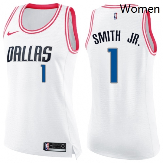 Womens Nike Dallas Mavericks 1 Dennis Smith Jr Swingman WhitePink Fashion NBA Jersey Womens Nike Dallas Mavericks 1 Dennis Smith Jr Swingman WhitePink Fashion NBA Jersey