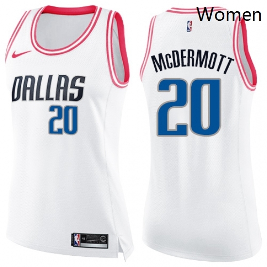 Womens Nike Dallas Mavericks 20 Doug McDermott Swingman WhitePink Fashion NBA Jersey Womens Nike Dallas Mavericks 20 Doug McDermott Swingman WhitePink Fashion NBA Jersey
