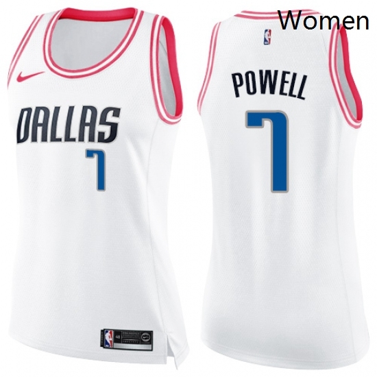 Womens Nike Dallas Mavericks 7 Dwight Powell Swingman White Pink Fashion NBA Jersey Womens Nike Dallas Mavericks 7 Dwight Powell Swingman White Pink Fashion NBA Jersey