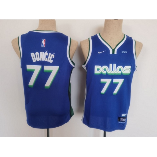 Youth Dallas Mavericks 77 Luka Doncic Blue Stitched Basketball Jersey Youth Dallas Mavericks 77 Luka Doncic Blue Stitched Basketball Jersey