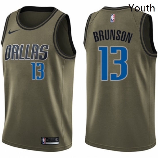 Youth Nike Dallas Mavericks 13 Jalen Brunson Swingman Green Salute to Service NBA Jersey Youth Nike Dallas Mavericks 13 Jalen Brunson Swingman Green Salute to Service NBA Jersey