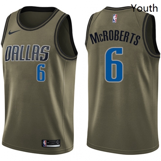 Youth Nike Dallas Mavericks 6 Josh McRoberts Swingman Green Salute to Service NBA Jersey Youth Nike Dallas Mavericks 6 Josh McRoberts Swingman Green Salute to Service NBA Jersey