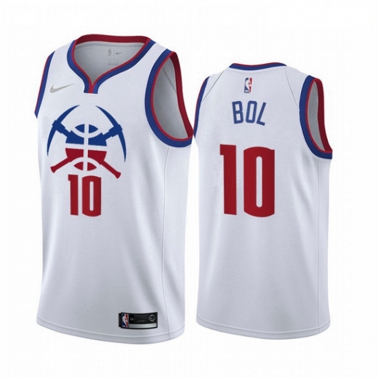 Men Denver Nuggets 10 Bol Bol White NBA Swingman 2020 21 Earned Edition Jersey Men Denver Nuggets 10 Bol Bol White NBA Swingman 2020 21 Earned Edition Jersey